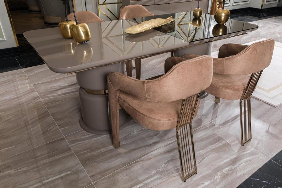 Hochwertig Komplett Beige Esstisch 4х Stühle Luxus Esszimmer Einrichtung Luxus