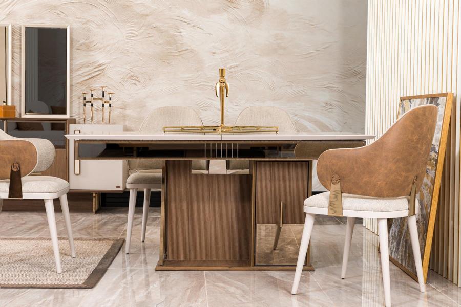 Esszimmer Garnitur Stuhlgruppe Tisch mit Stühlen Essgarnitur Esstisch 5tlg