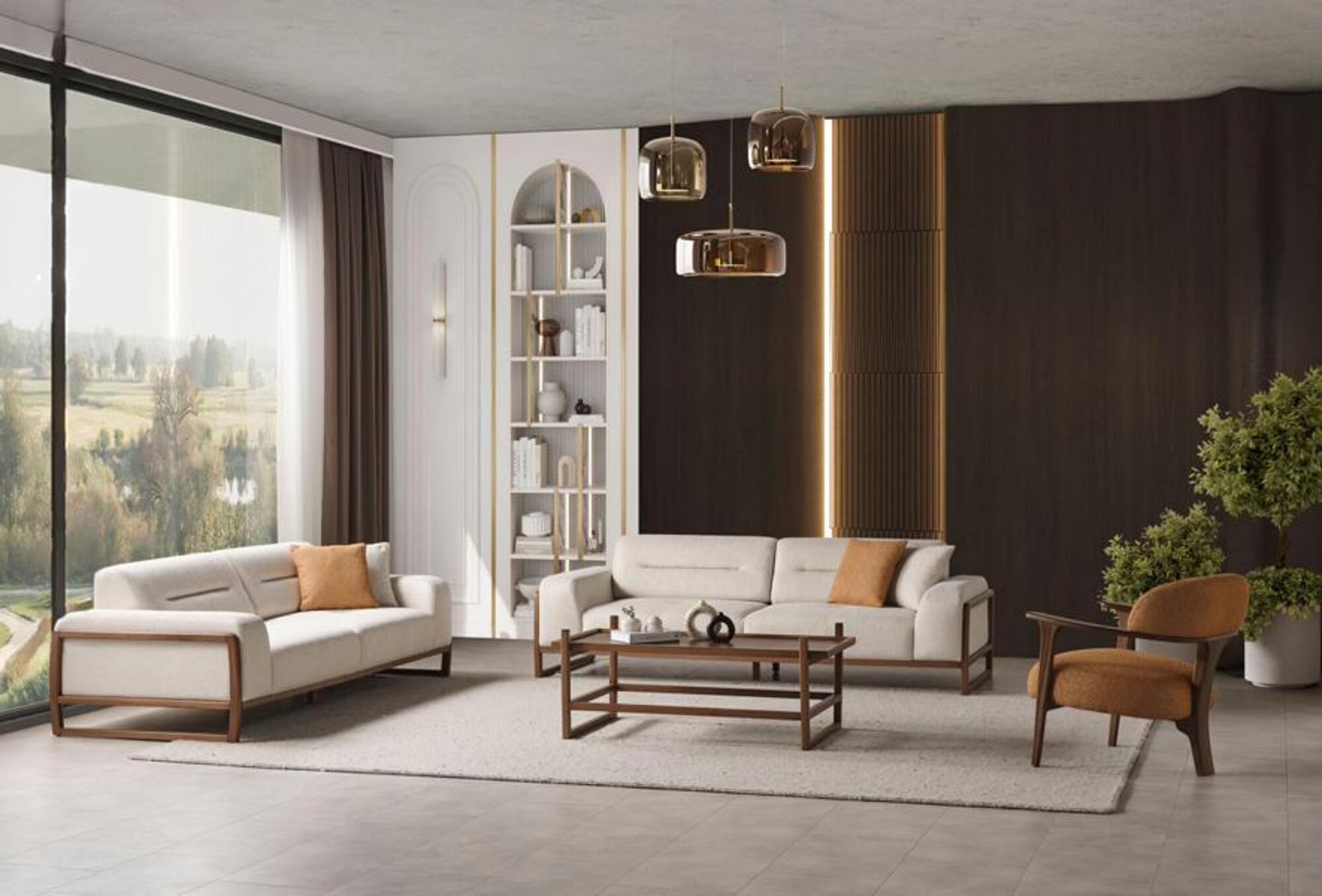 Designer Sofagarnitur Hochwertig Wohnzimmer Dreisitzer Polster Sessel Set 3tlg