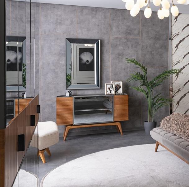 Kommode Verspiegelt mit Spiegel Schminktisch Schlafzimmer Wohnzimmer