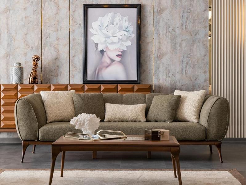 3er Couch 3 Sitzer Sofa Dreisitzer Polstersofa Sofa Grün Wohnzimmer