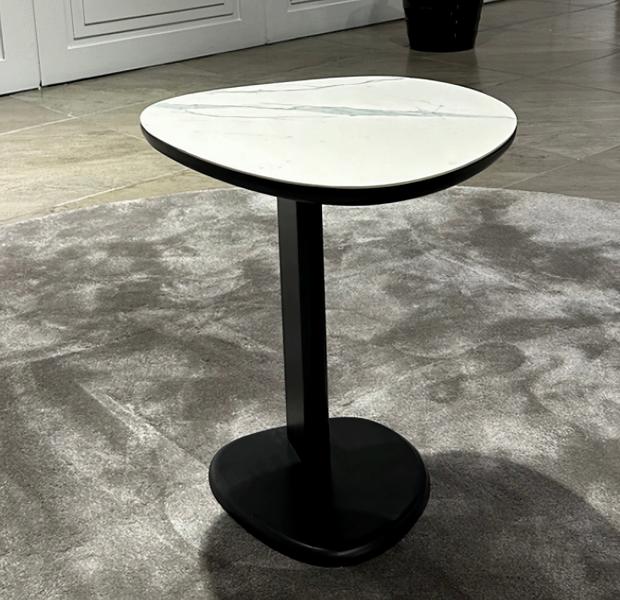 Qualität Beistelltisch Weiß Design Stabilität Eleganz Oval Wohnzimmer 40x35