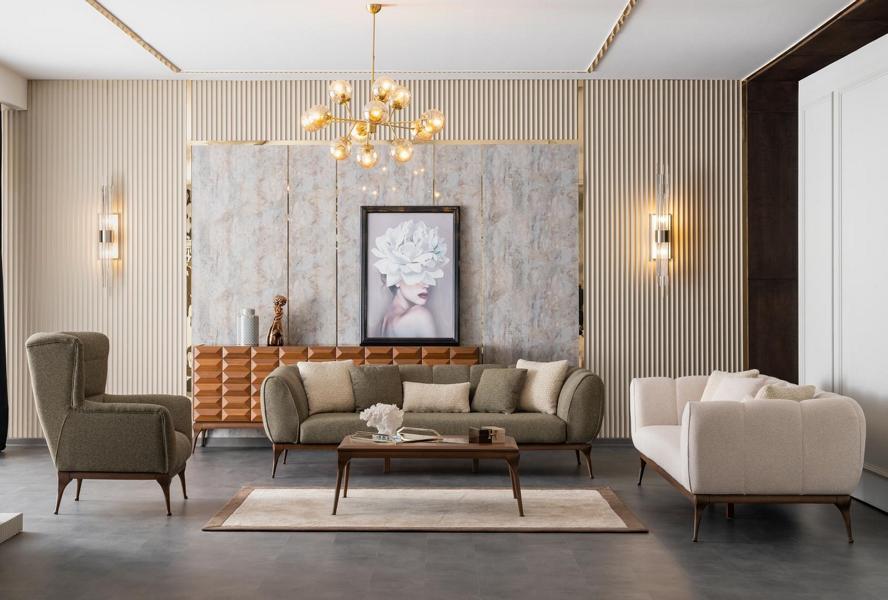 Sofagarnitur Sitzgruppe 2x Sofas 3 Sitzer Sessel Couchtisch Wohnzimmer