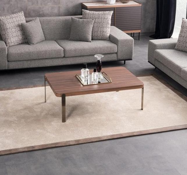 Wohnzimmertisch Beistelltisch Couchtisch Kaffeetisch Edelstahl Holz Gold