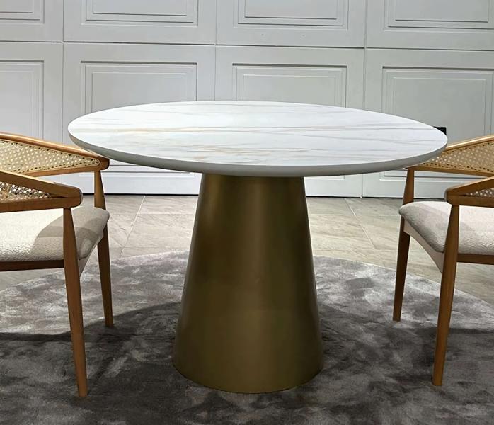 Deluxe runder Esstisch Holztisch Säulen Holztisch Essbereich Esstische Tische