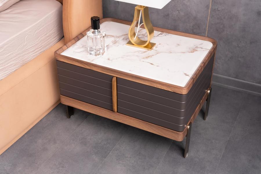 Nachttisch Nachtschrank Nachtkommode Beistelltisch Edelstahl Weiß Grau