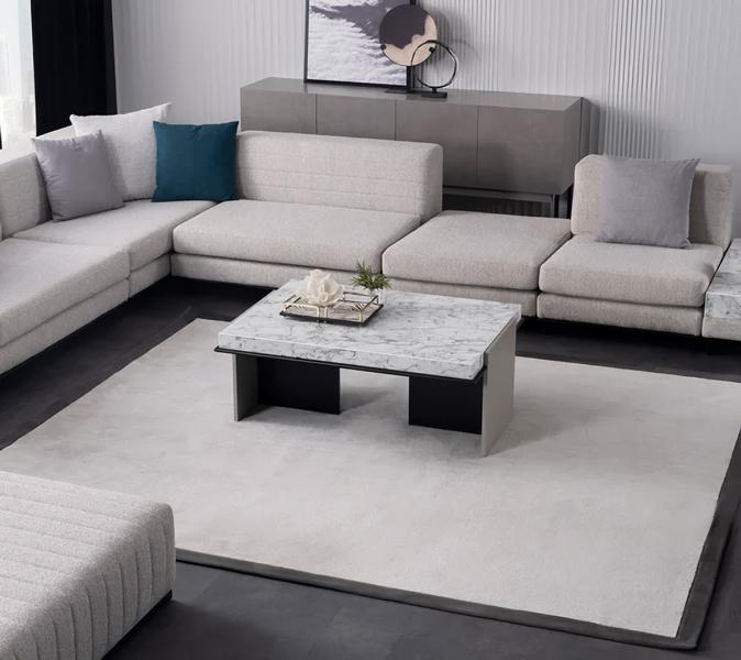 Couchtisch Wohnzimmertisch Sofatisch Kaffeetisch Holz Weiß Marmoroptik