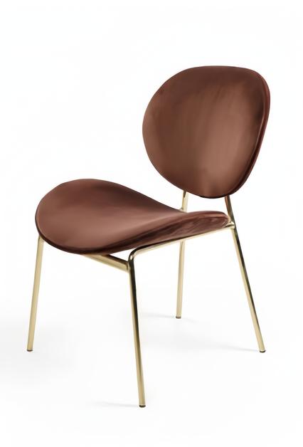 Lehnstuhl Stuhl Moderne Polsterstuhl Design Braun Armlehne Esszimmer Luxus