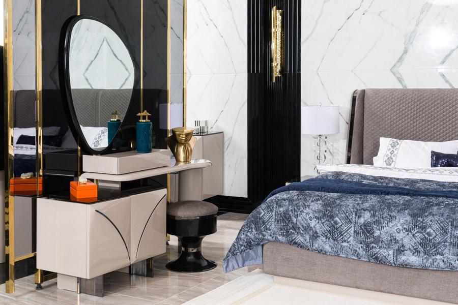 Hochwertig Schminktisch in Schlafzimmer Modern Elegante Schminktisch Holz Möbel