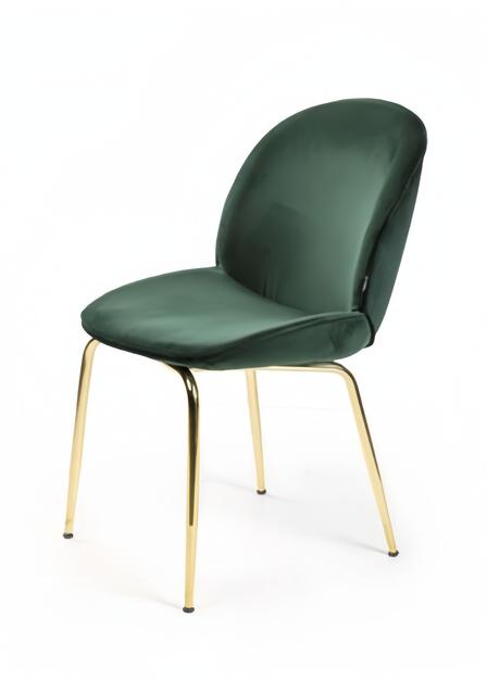 Moderne Polsterstuhl Design Lehnstuhl Stuhl Grün Edelstahl Esszimmer Luxus Möbel