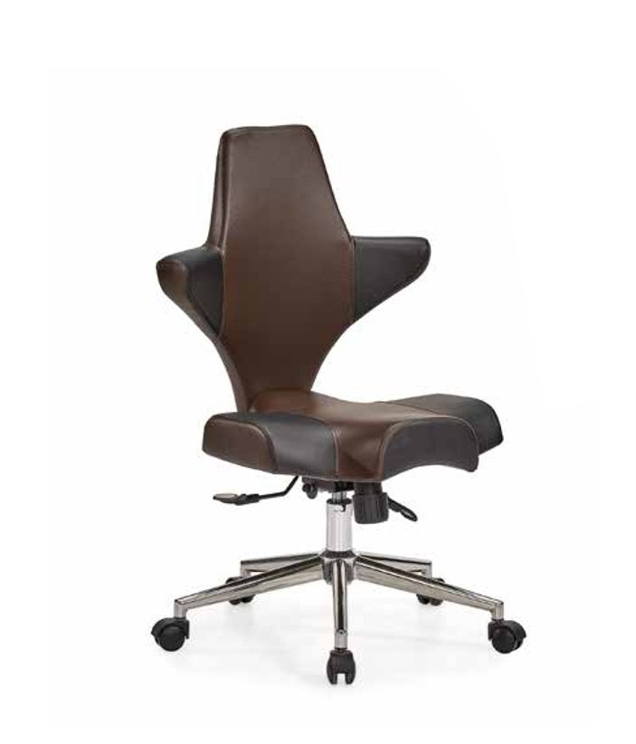 Bürosessel Bürostuhl Arbeitsstuhl Sessel Wohnzimmer Arbeitszimmer Weiß Braun