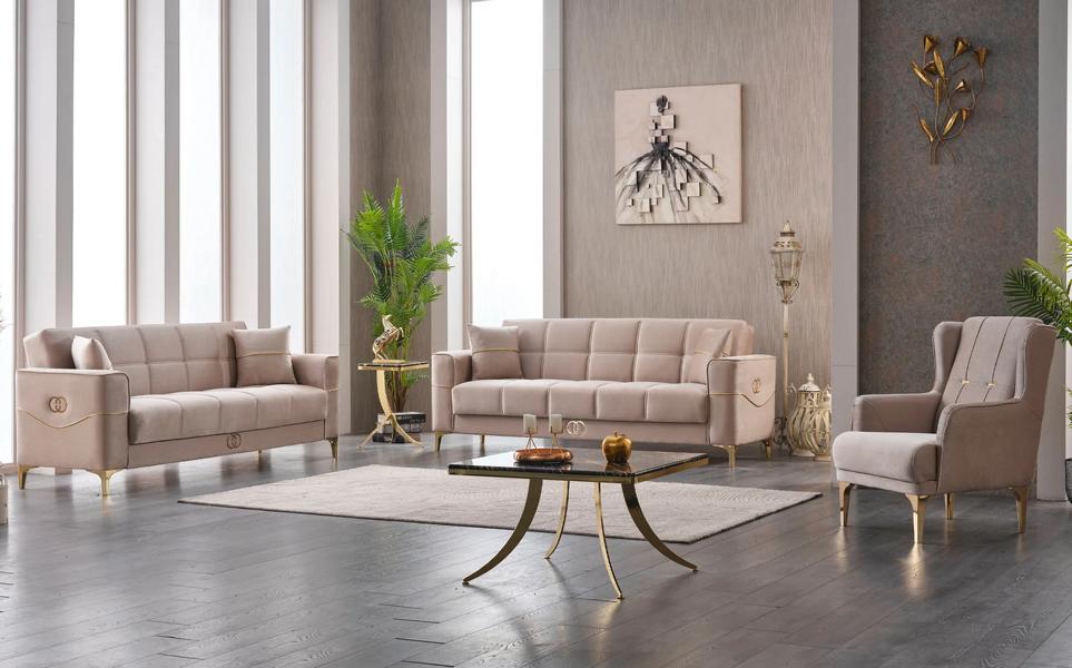 Komplette Couchgarnitur Dreisitzer Sessel 3tlg Stoffsofa Couchen Sitzpolster