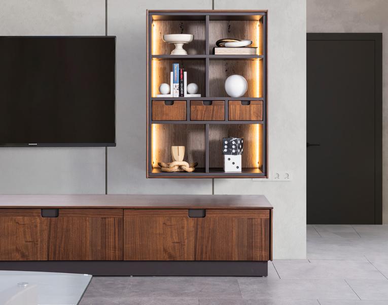 Designer Wohnwand Modern Design Wohnzimmer Luxus Möbel Wand Regale Neu