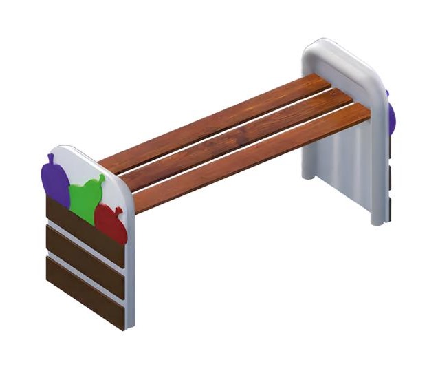 Spielplatz Spielbereich Kinder Bank Park Kinderzone Sitzbank 125x50