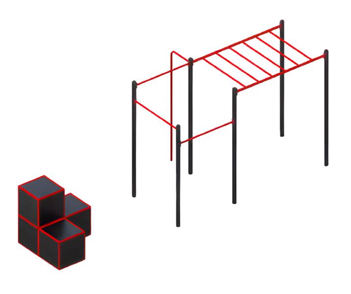 Trainingsmodule Straßensportgeräte Klimmzugstangen Slacklines Schultermuskeln