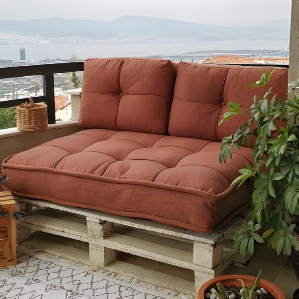 Couch Sofakissen Sofa Polstersofa Stoffsofa Braun Moderne Wohnzimmer