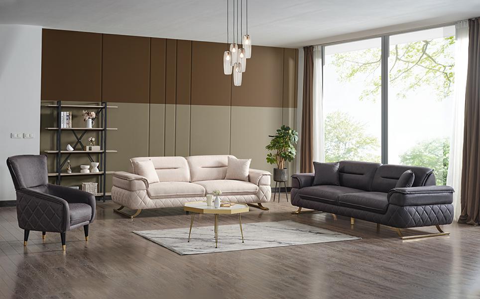 Sofagarnitur Polster Set Garnitur Wohnzimmer Sitz Sofa 3+2+1 Set Textil Sessel