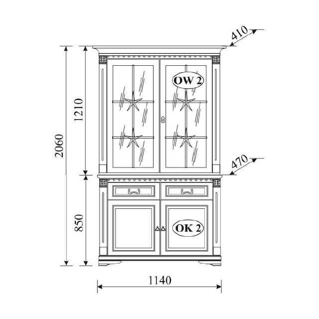 Klassische Vitrine Vitrinenschrank Vitrinen Glasschrank Schrank Kolonial Neu OK2