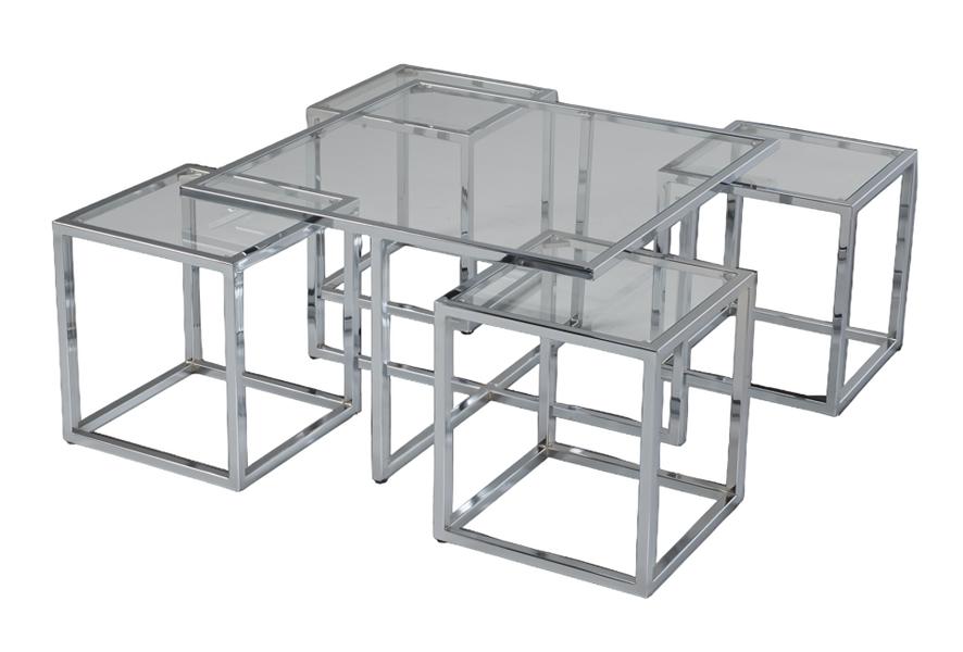 Couchtisch Luxus Design Metall Elegantes Möbel Wohnzimmer Silber Couchtische