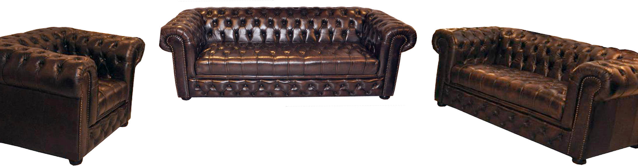 Chesterfield Ledersofa Sofa Couch Polster Sofagarnitur 3+2+1 Sofas CAMBRIDGE
