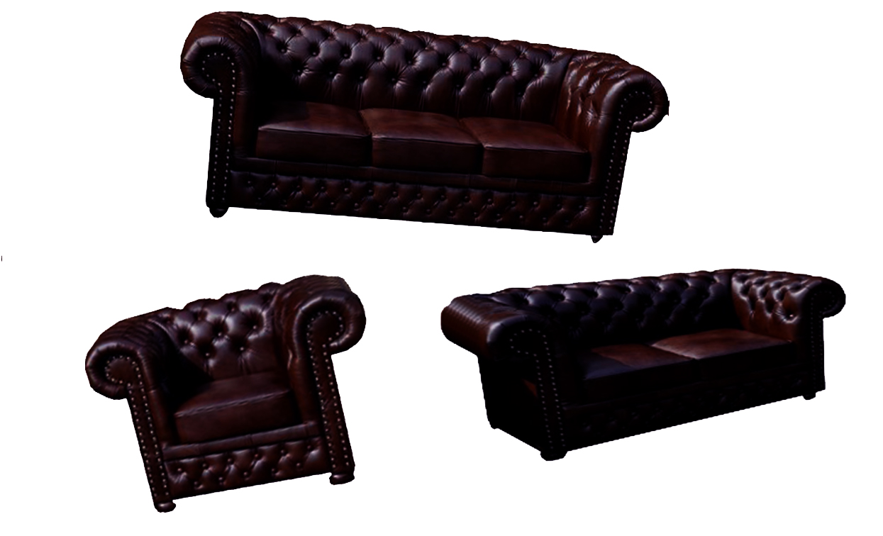 Chesterfield Sofagarnitur Sitz Leder Polster Couch Garnitur Klassische CROMER