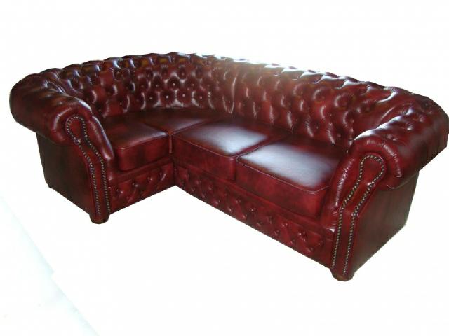 Chesterfield Ecksofa Eckcouch Polster Sitz Stoff Garnitur Wohnlandschaft Oxford