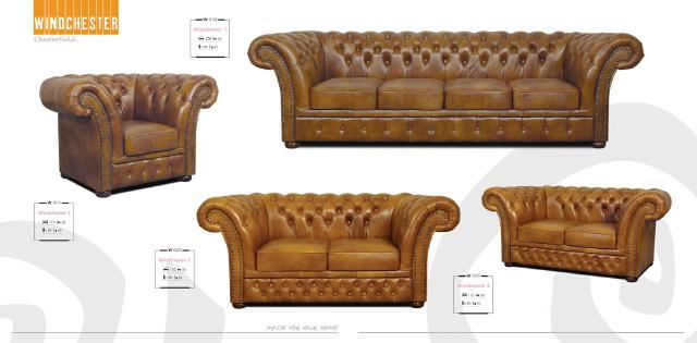Ledersofa Sofagarnitur Chesterfield 4+2+1 Sitz Polster Sofa Couch Garnitur Neu