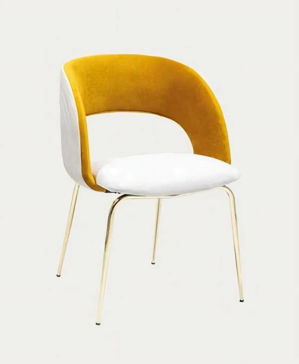 Esszimmerstuhl Weiß Gelb Edelstahl Praktisch Stabil Natürlich Gemütlich Elegant