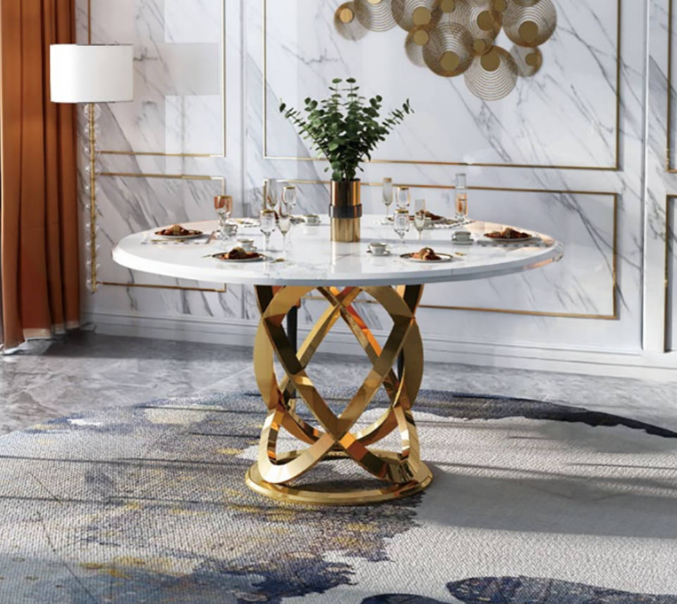 Modern Design Runder Esszimmertisch aus Metall Sofort