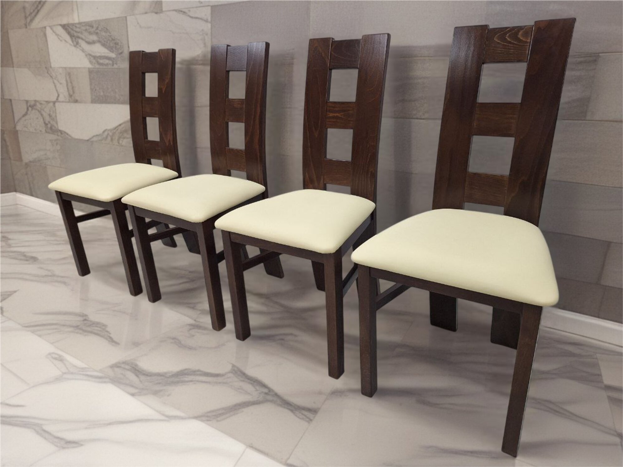 Modern Essgarnitur 4x Stuhl Braun Set Garnitur Esszimmerstuhle 4tlg. Sofort