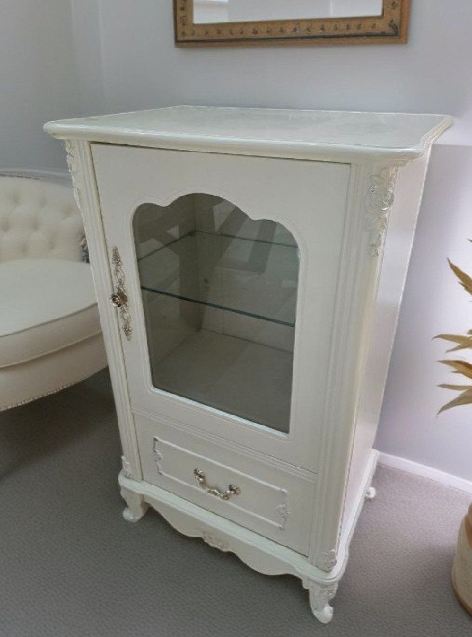 Glasvirtine Sideboard Luxus Designer Holz Regal Weiß Möbel Kommode Sofort