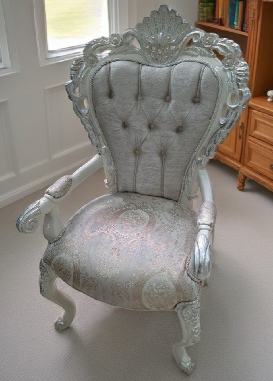 Designerstühle Luxuriöser Samtstuhl mit Armlehnen Holzstuhl Stuhl Sofort