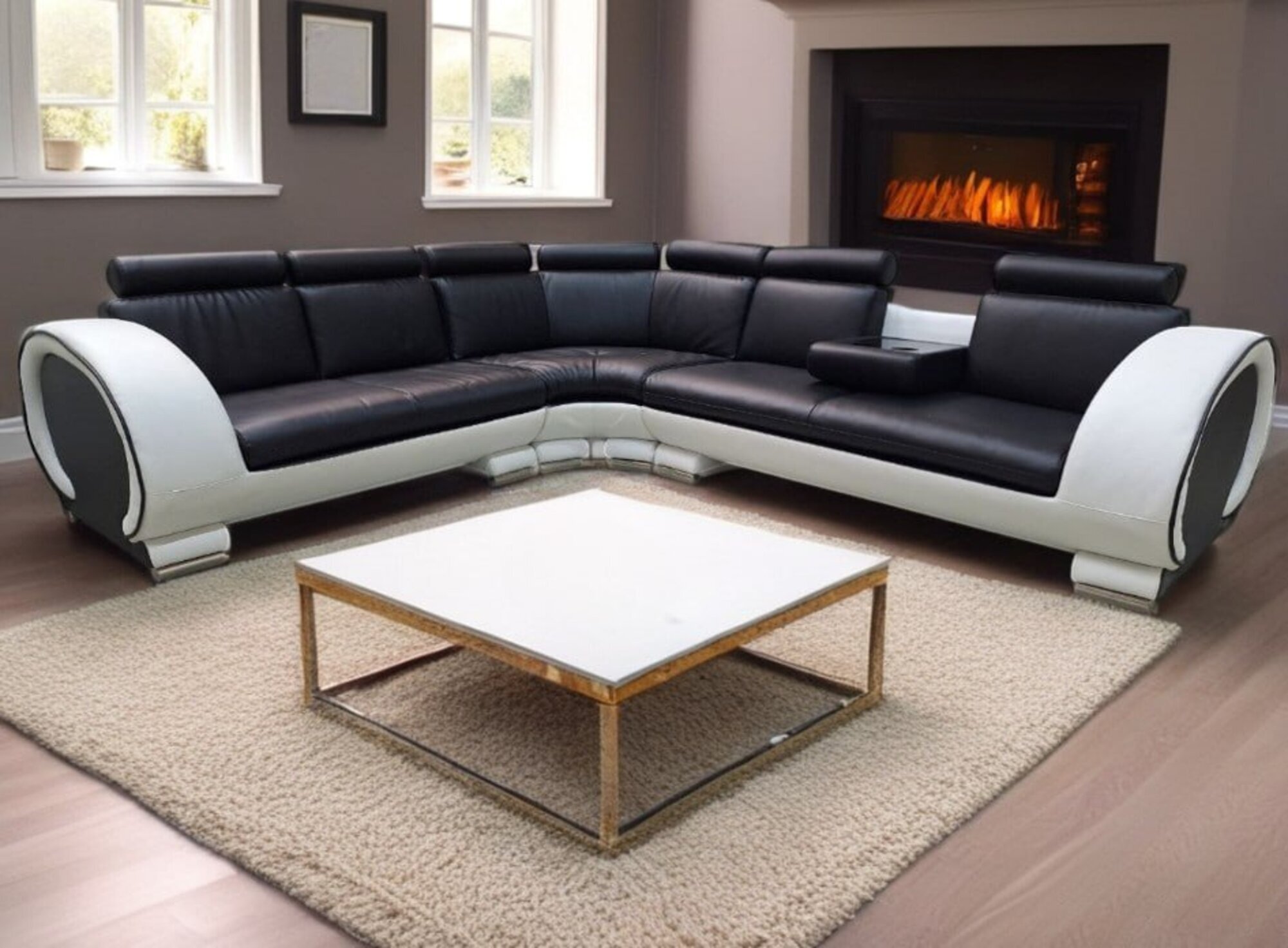 Design Eck Couch Polster Sofa Leder Sitz Garnitur Moderne Design Sofort