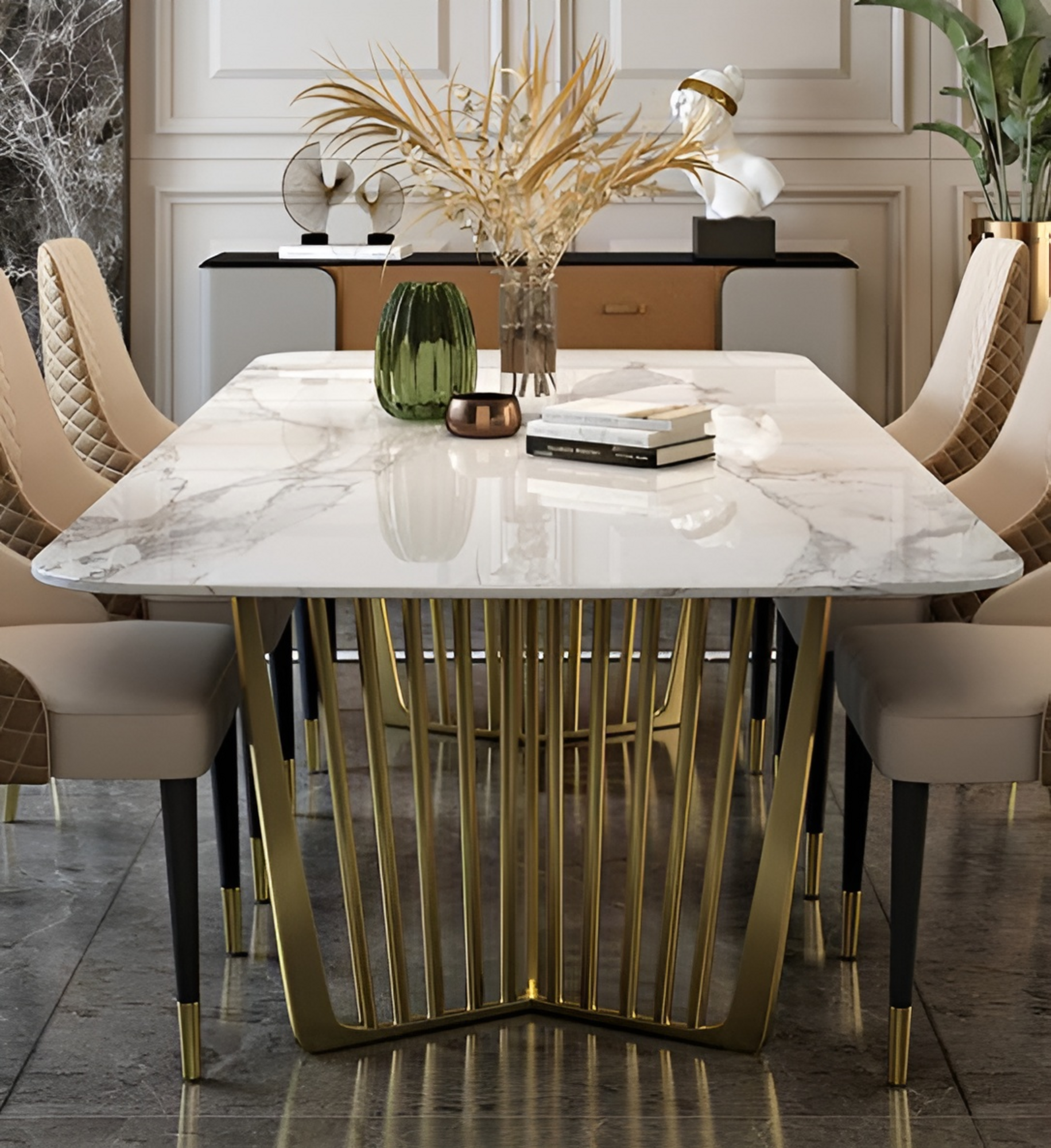 Moderner Esstisch aus Metall, elegant und luxuriös für Ihr Esszimmer Sofort