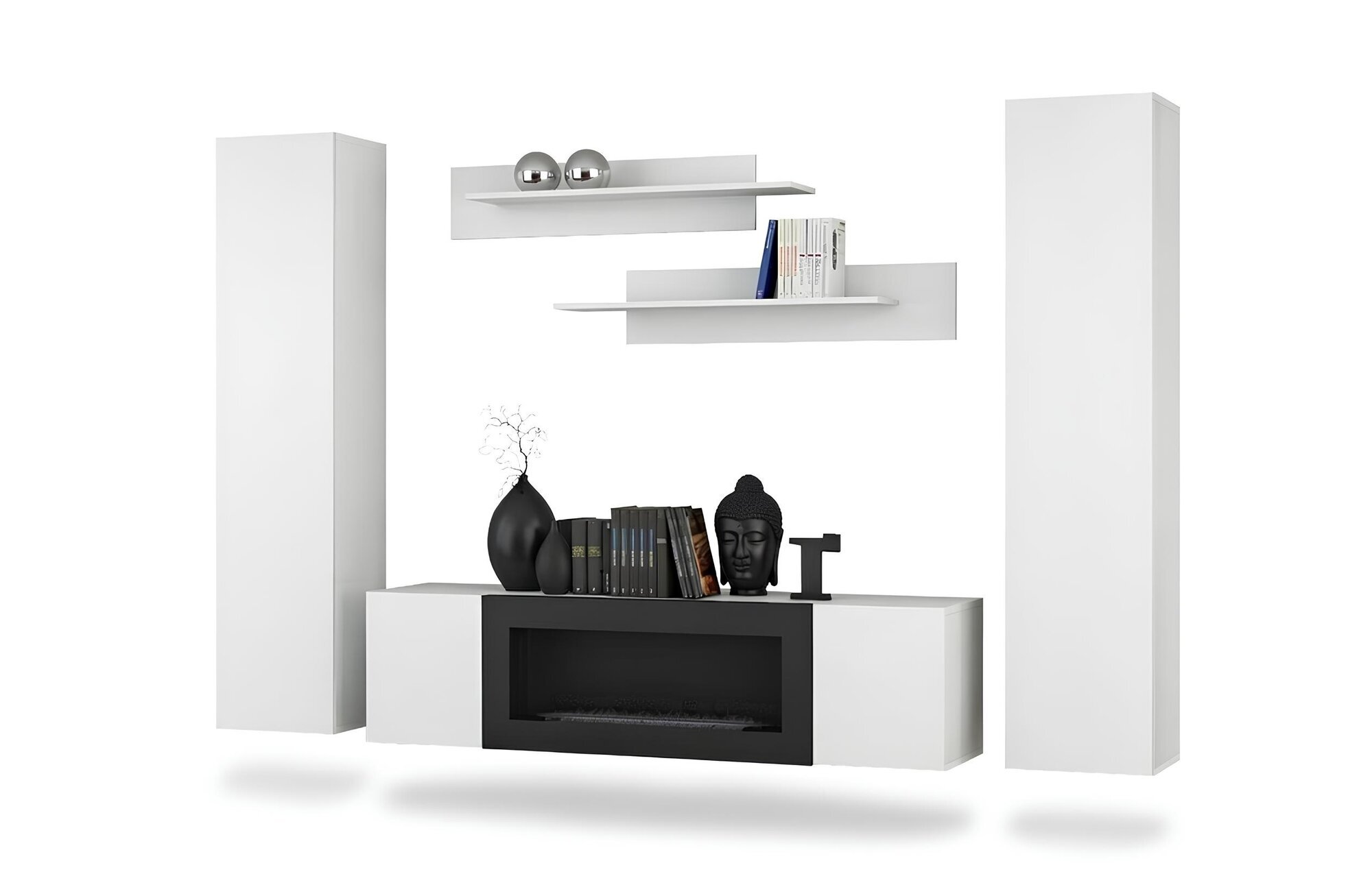 Modern Wohnwand Designer Einrichtung Wand Regale Hänge Vitrine Sideboard Sofort