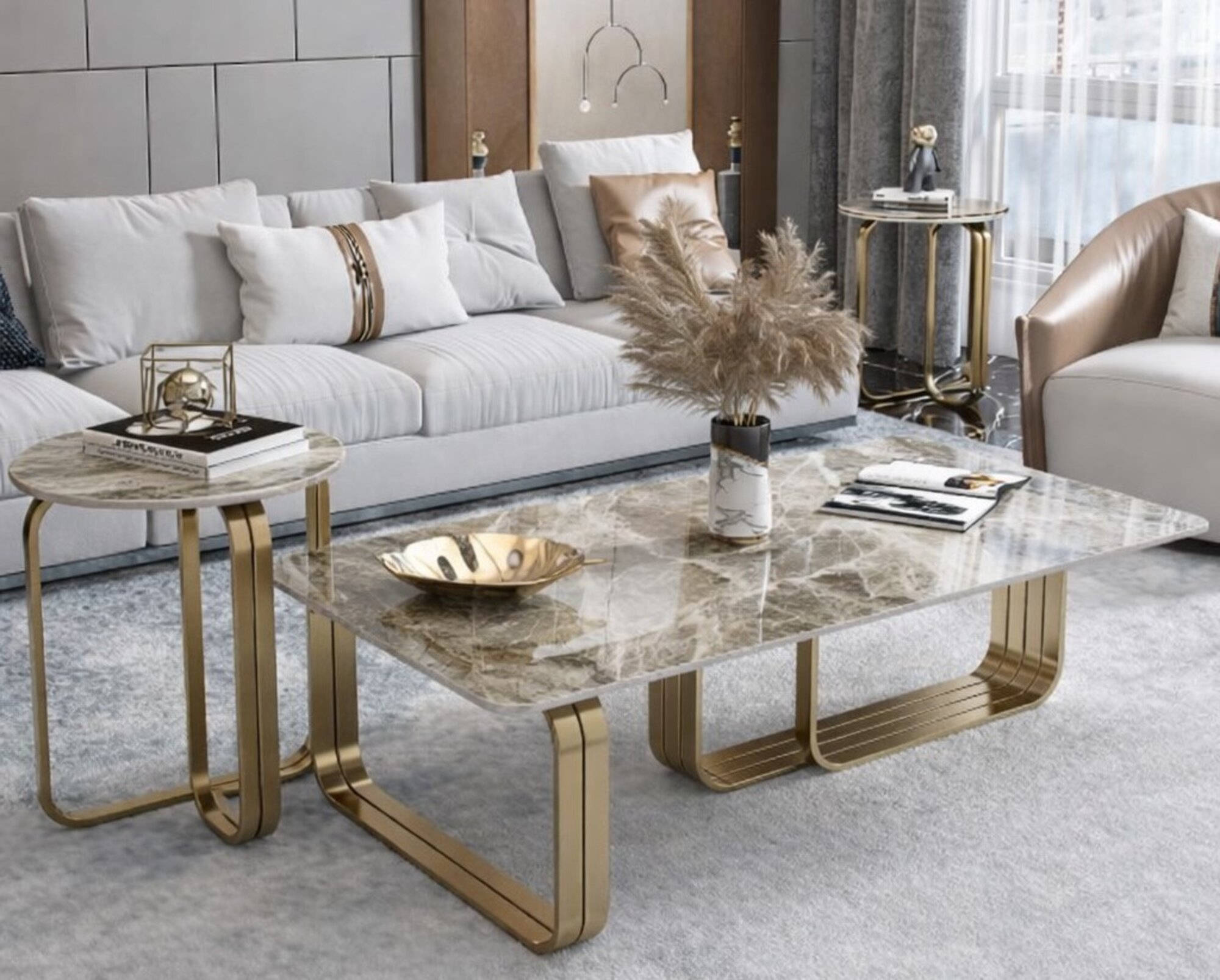 Couchtisch Tisch Beistelltisch Wohnzimmer Moderne Set Tische 2tlg. Sofort
