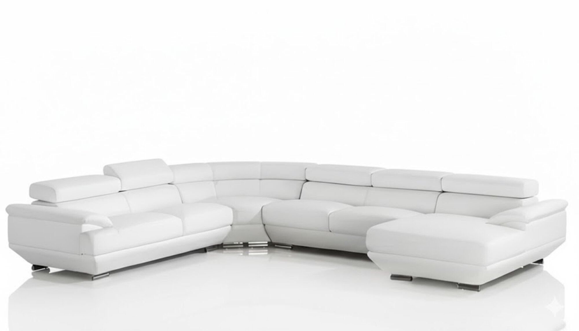 Design Ecksofa Leder Sofa Couch Wohnlandschaft U-Form Sofa Sofort
