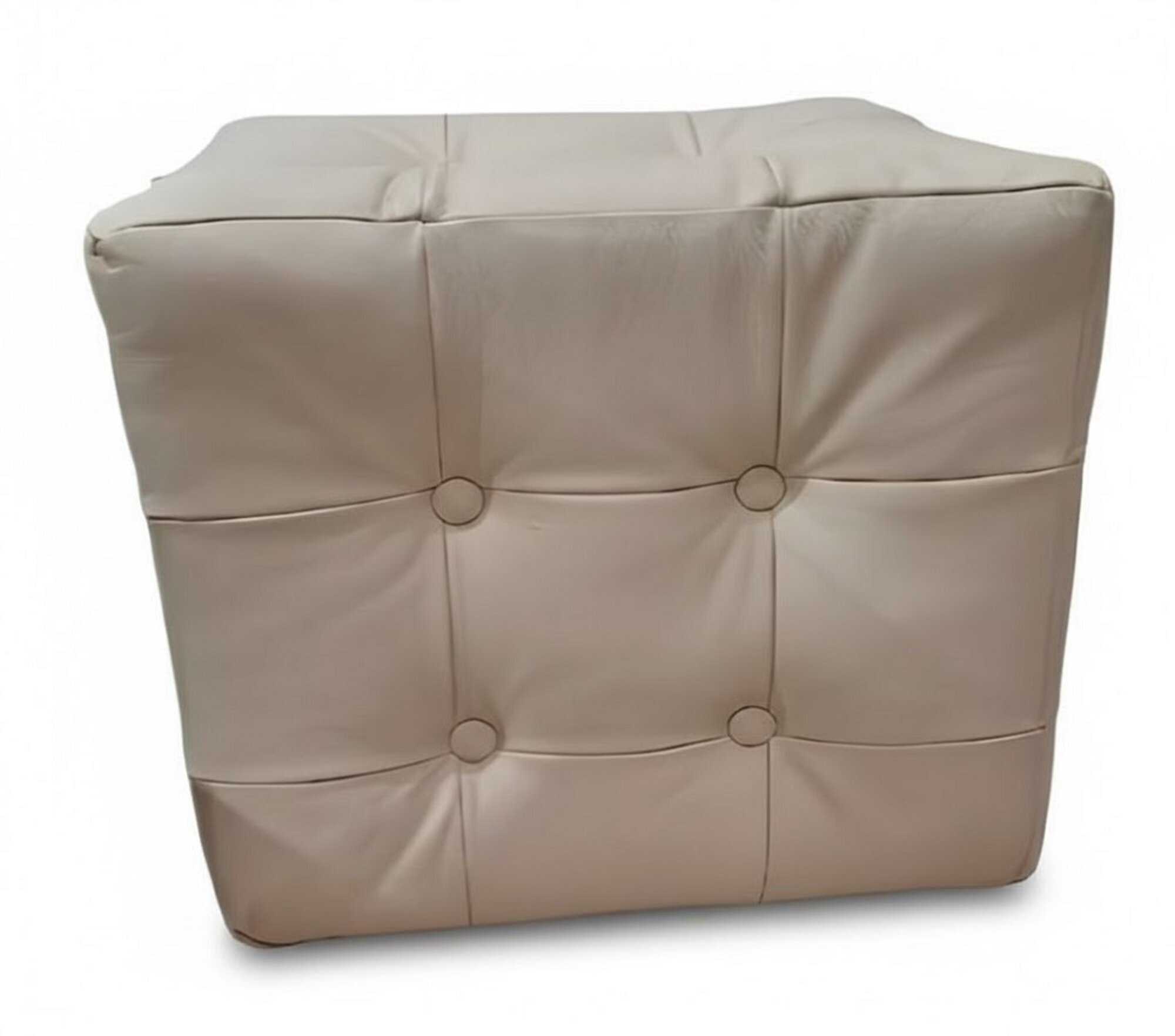 Beige Hocker Quadratisch Leder Sitz Neu Fußhocker Polster Neu Bank Beistellhocker Sofort