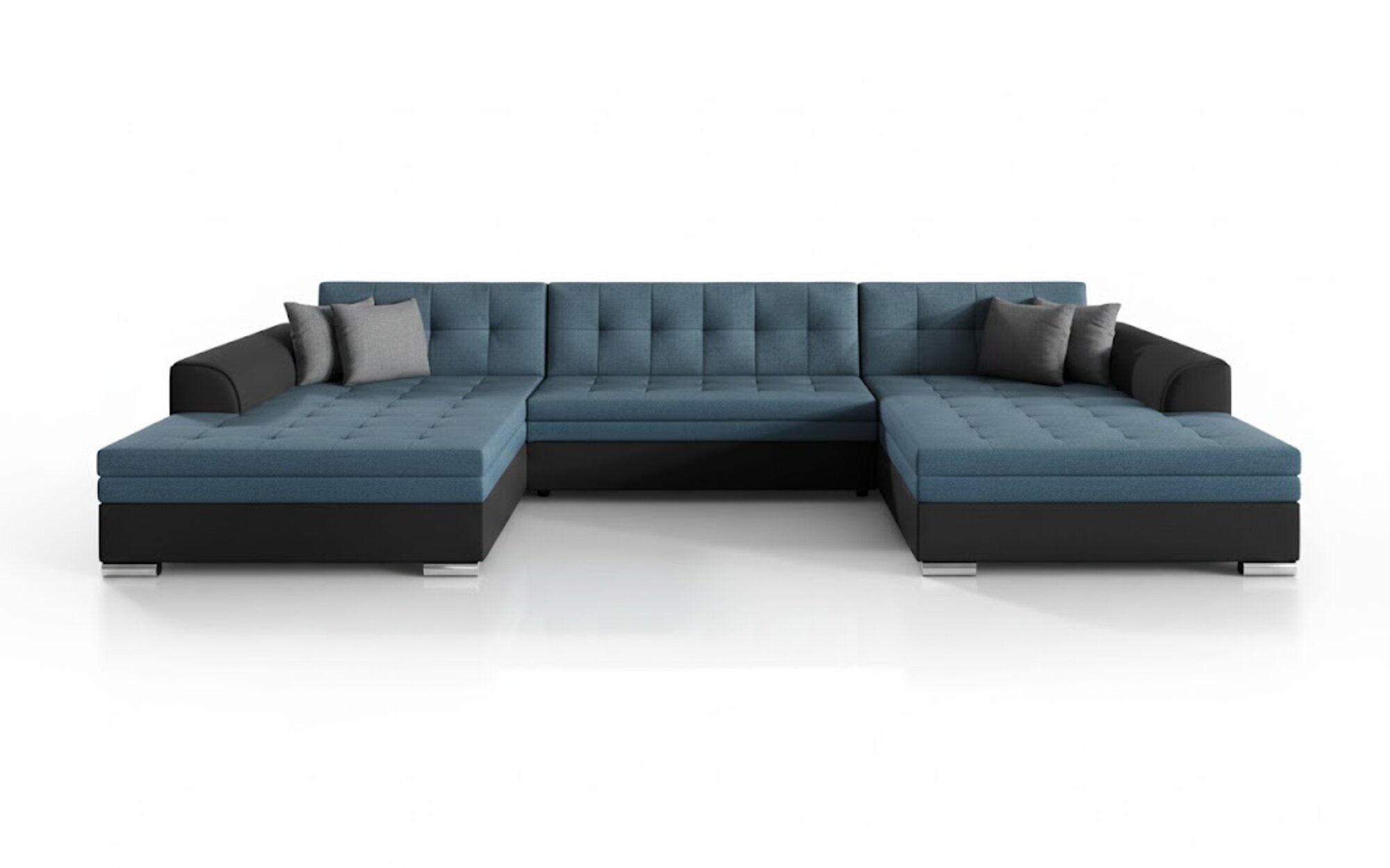 Design Ecksofa U-Form Vento Bettfunktion Couch Polster Textil Sofas Sofort