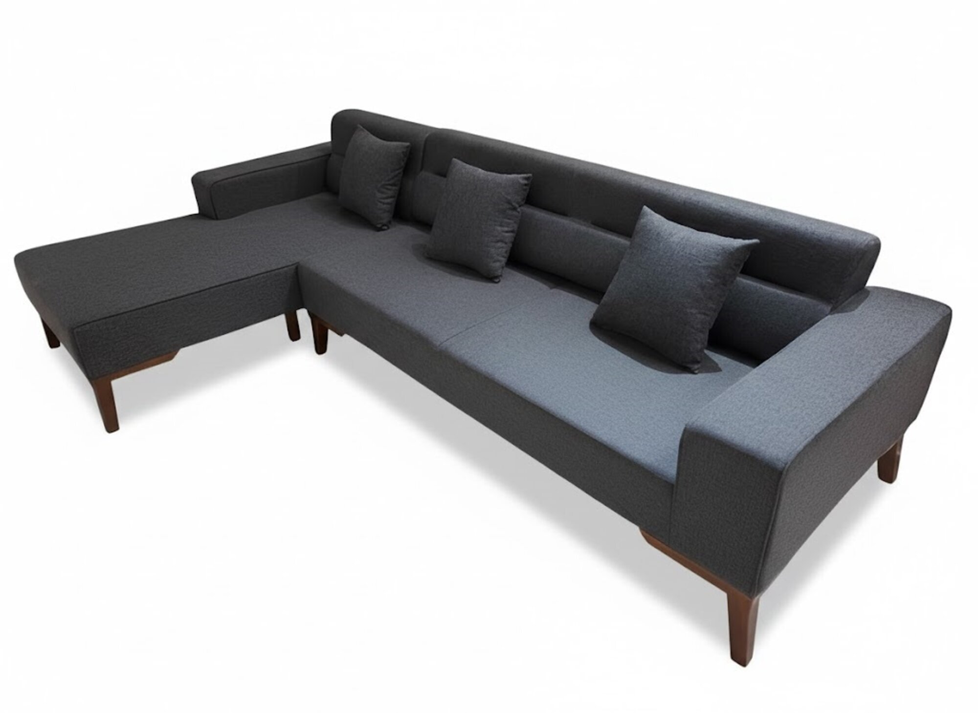 Luxus Graues L-Form Sofa Moderne Eckcouch Sitzecke Textil Möbel Sofort
