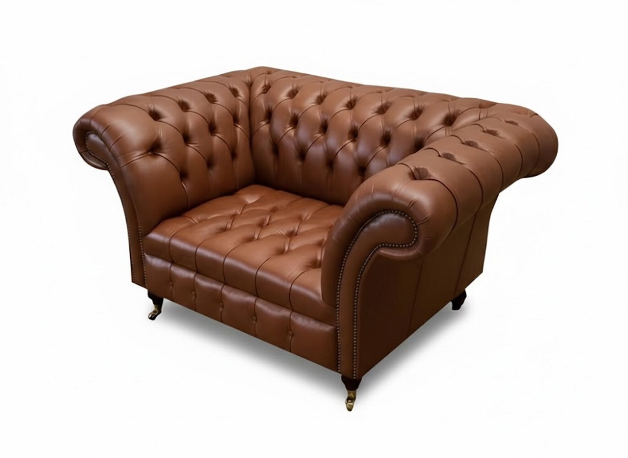 Chesterfield Sessel Leder Braun Kreative Möbel Wohnzimmer 100% Leder Sofort