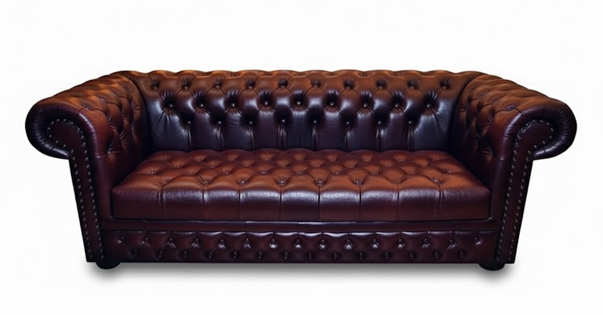 Chesterfield Sofa Couch 3 Sitz Leder Couch Sofas Couchen Braun 100% Leder Sofort