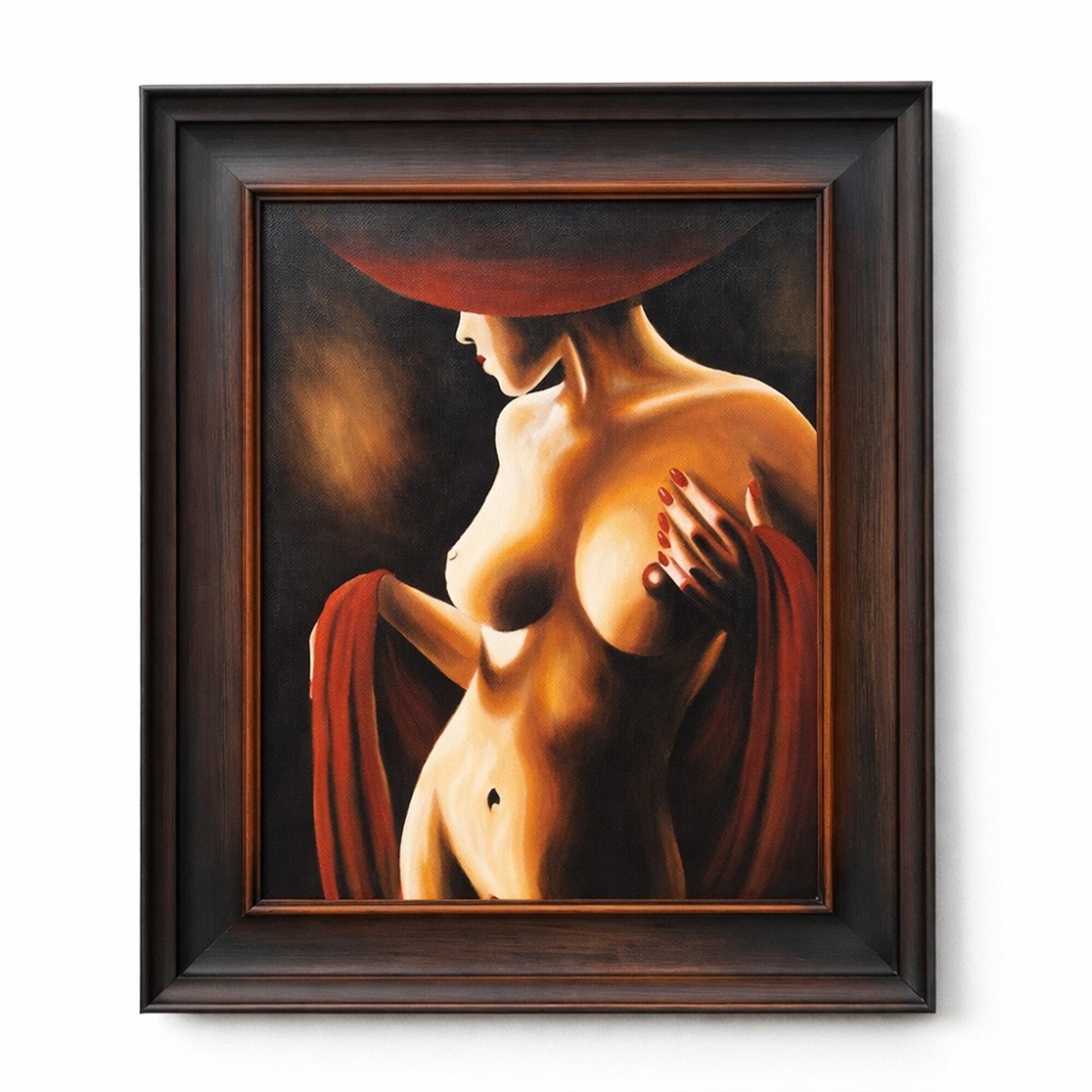 Schlichte Ölkunst mit präzisen und geometrisch aufgebauten Linien Sofort