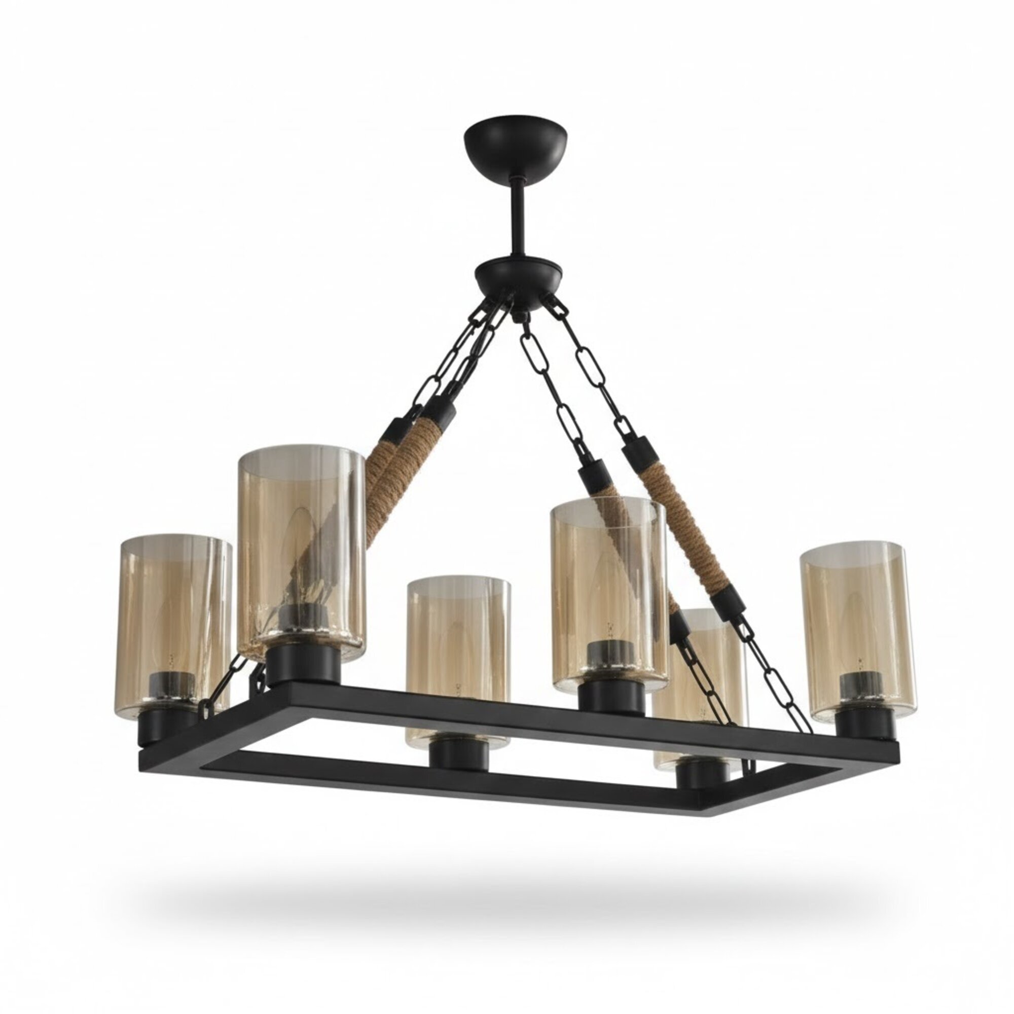 Lüster Deckenleuchter Kronleuchter Deckenlampe Lampen Glas Schwarz Sofort