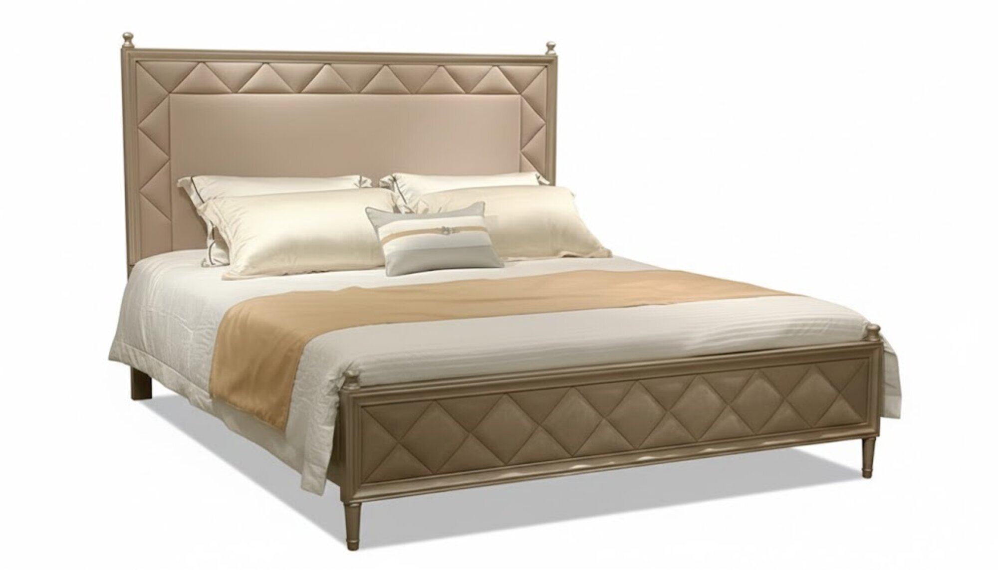 Schlafzimmer Bett Polster Design Möbel Luxus Doppel Beige Betten Leder Sofort