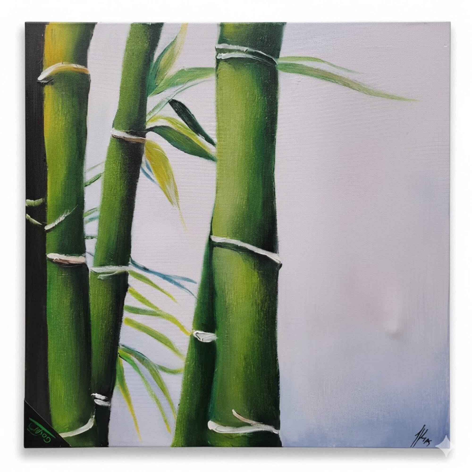 Minimalistische Ölmalerei mit klar hervorgehobenen und geometrisch strukturierten Linien Sofort