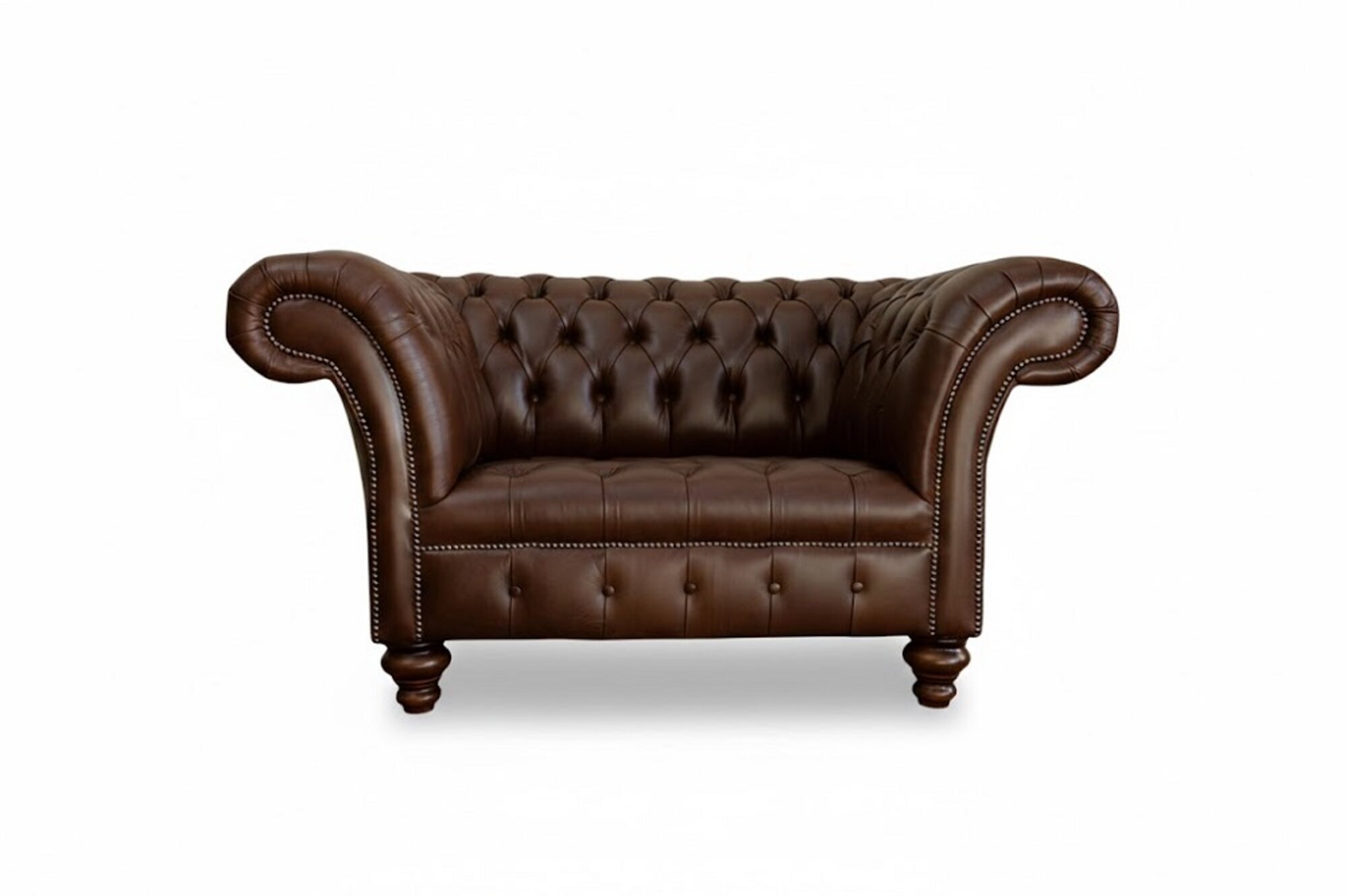 Design Chesterfield Stoff Couch Sessel 1.5 Sitz Polster Sofas 100% Leder Sofort