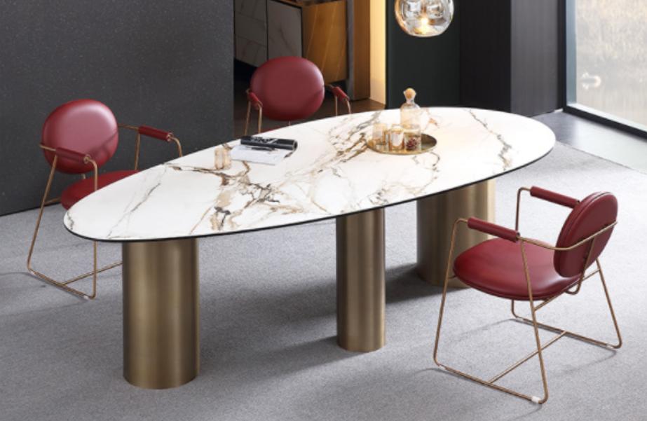 Esszimmer Möbel Edelstahl Oval Esstisch Tisch Design Tische Luxus Möbel Rund Neu Sofort