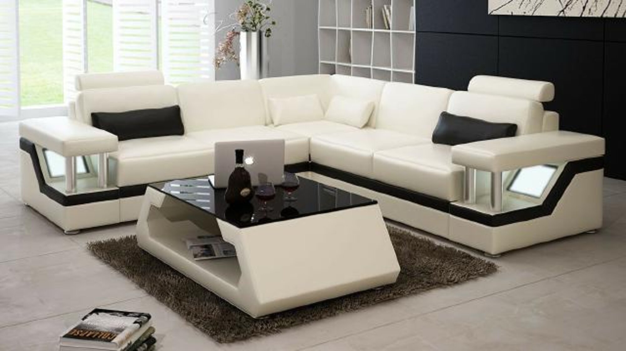 Patentiertes Design Ecksofa BERLINb Sofa Couch Polster Leder Ecke Wohnlandschaft