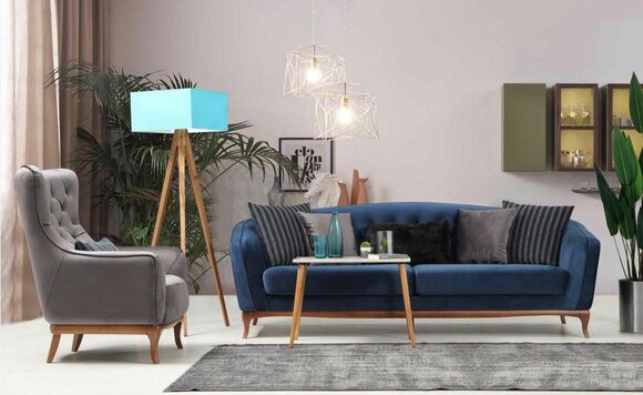 Sofagarnitur Sofa Garnitur Sofas 4+1 Sitzer Stoff Chesterfield Polster Samt Set